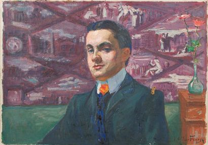Emile Othon Friesz (1879-1949) Portrait d'homme, 1905 Huile sur toile. Signée et...