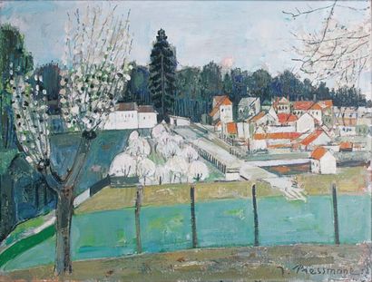 Joseph PRESSMANE (1904-1967) Paysage Huile sur toile. Signée en bas à droite. H_46...