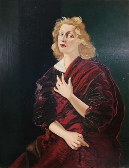 André DERAIN (1880-1954) Lady Abdy, 1932 Huile sur toile. Signée a.Derain en bas...