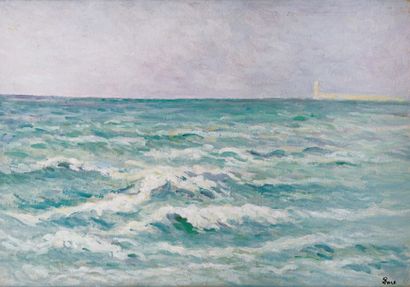 Maximilien Luce (1858-1941) La mer au large de Tréport Huile sur toile (rentoilée)....