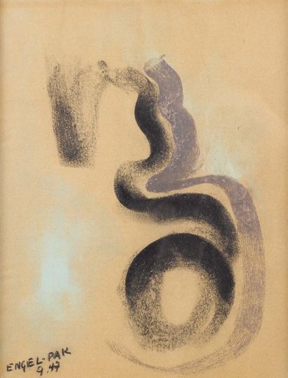 Engel-Pak (1885-1965) Composition abstraite, 1947 Pastel sur papier signé et daté...