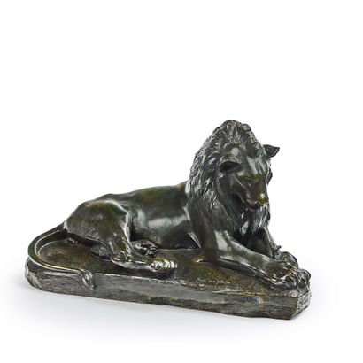 Victor Peter (1840-1919) 
Le lion et la souris
Groupe...