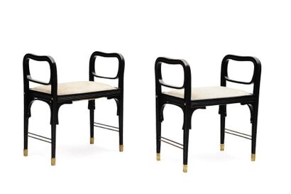ILMARI TAPIOVAARA Suite de six chaises Fanett en bouleau laqué noir et naturel
6...