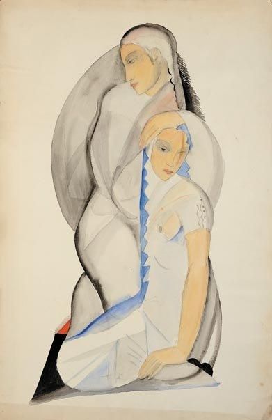 Maria LAGORIO (1893-1979) Ensemble de trois dessins de personnages féminins
Aquarelles...