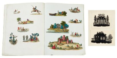 ENGELBRECHT (Martin) Recueil factice de gravures découpées. Vers 1750. Cahier in-4,...