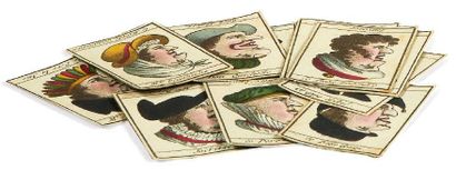 null Images à transformation. Sans lieu ni date [vers 1830]. 12 cartes (36 x 53 mm),...