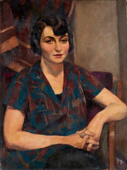 CHARLES KVAPIL (1884-1957) Portrait de femme, 1925 Huile sur toile. Signée et datée...
