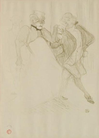 HENRI DE TOULOUSE LAUTREC (1864-1901) Réjane et Galipaux dans Madame Sans-Gêne, ca...