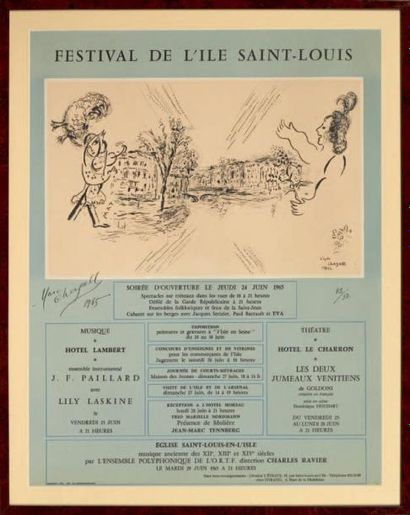MARC CHAGALL (1887-1985) Affiche lithographique originale pour le « Festival de l'île...