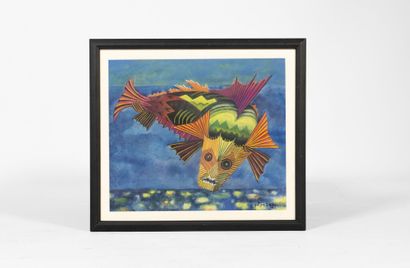null Georges PAPAZOFF (1894-1972)
Le poisson 
Aquarelle en couleurs sur papier 
Signée...
