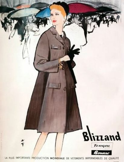 null René GRUAU (1909-2004)
Affiche "Blizzand" 
Lithographie sur papier contrecollée...