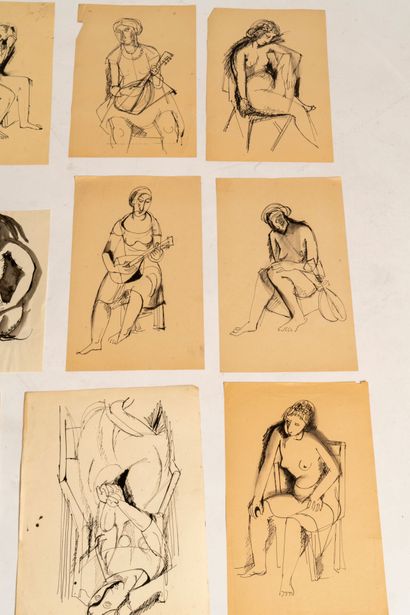 null Bengt LINDSTROM (1925-2008)
Lot de 13 dessins
Encres sur papier
Dimensions de...
