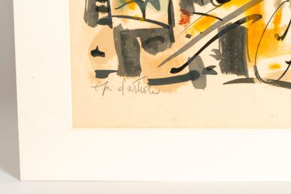 null Gen PAUL (1895-1975)
Edith Piaf
Lithographie rehaussée de gouache sur papier
Porte...