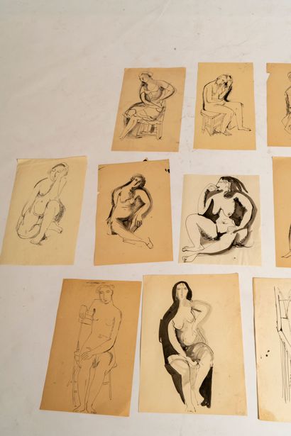null Bengt LINDSTROM (1925-2008)
Lot de 13 dessins
Encres sur papier
Dimensions de...