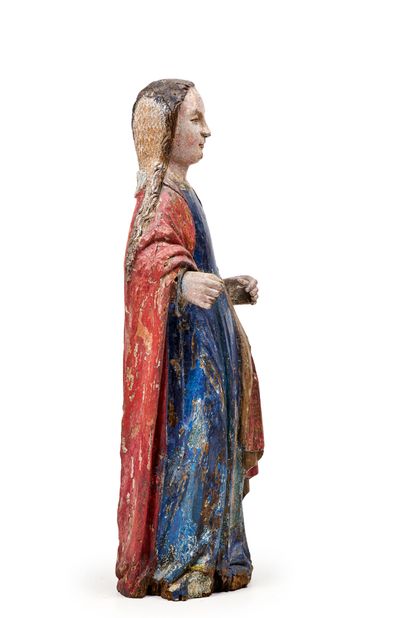 null Statue d'une sainte en bois noyer polychrome.
XVIe siècle.
H_82 cm
Manques attributs.

Expert...