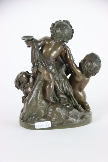 null SARAZIN Jacques (1592-1660) dans le goût. 
Les enfants et la chèvre. 
Sculpture...