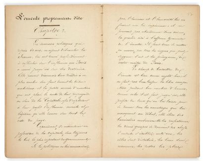 BUGEAUD (Maréchal) De la guerre des rues et des maisons. Sans lieu, 1848. Manuscrit...