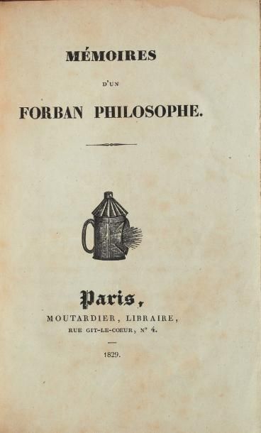 null Mémoires d'un forban philosophe. Paris, Moutardier, 1829. In-8, demi-percaline...