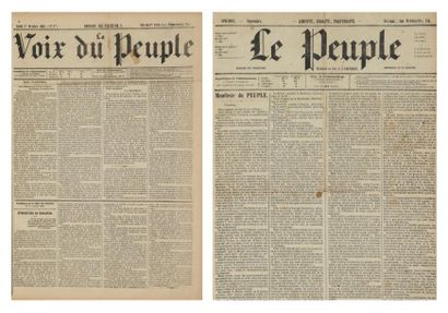 [PROUDHON (P. J.)] La Voix du peuple. Numéro spécimen, 25 septembre 1849, puis, du...