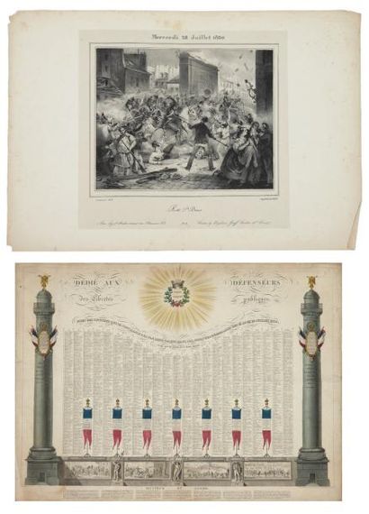 null [RÉVOLUTION DE 1830]. LEVASSEUR (Eugène). La Grande Semaine. Paris. 1830. Dessinée...