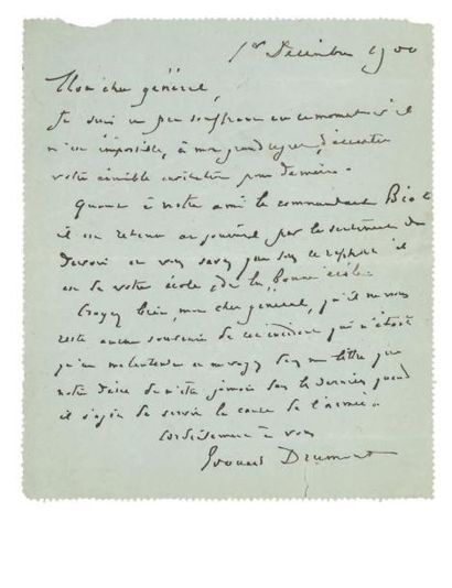 DRUMONT Édouard (1844-1917) journaliste et homme politique antisémite 2 Lettres autographes...