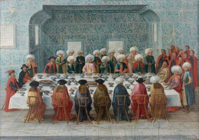 ECOLE DE L'EUROPE DE L'EST VERS 1630 Réception de l'ambassadeur ottoman Yousouf Mouttaher...