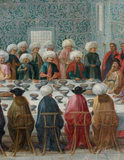 ECOLE DE L'EUROPE DE L'EST VERS 1630 Réception de l'ambassadeur ottoman Yousouf Mouttaher...