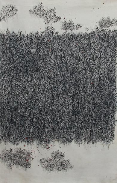 NASSER AL ASWADI Sans titre, 2011 Technique mixte sur toile Signé en bas à droite...