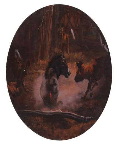 STEVE MUMFORD (NÉ EN 1960) Warthog, 2000 Huile sur toile. Oil on canvas. H_153 cm...