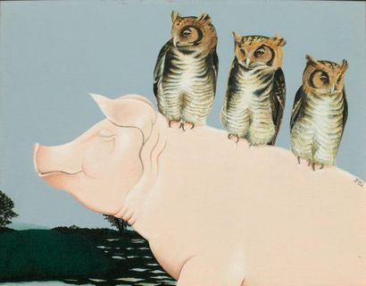 JOAN FREESTONE Pork Scratchings, 1983 Acrylique sur toile. Acrylic on canvas. H_44...
