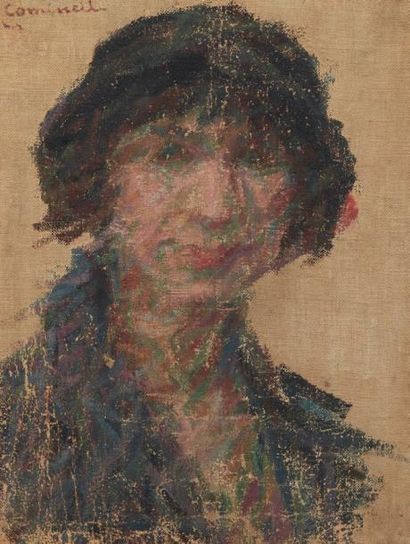 GUISEPPE COMINETTI (1882-1930) Portrait de femme Huile sur toile. Signée en haut...