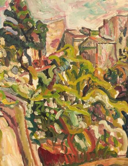 Pinchus KREMEGNE (1890-1981) Paysage du Sud Huile sur toile. Signée en bas à gauche....