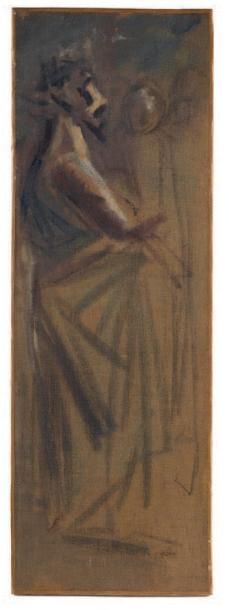 Jean-Louis FORAIN (1852-1931) Le roi Huile sur toile. Élément d'un triptyque. Exposition:...