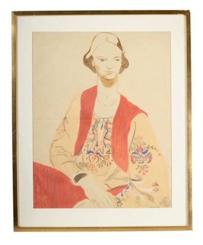 ALFRED LOUIS COURMES (1898-1993) Portrait de Mademoiselle Ingal Ottawa, 1938 Peinture...