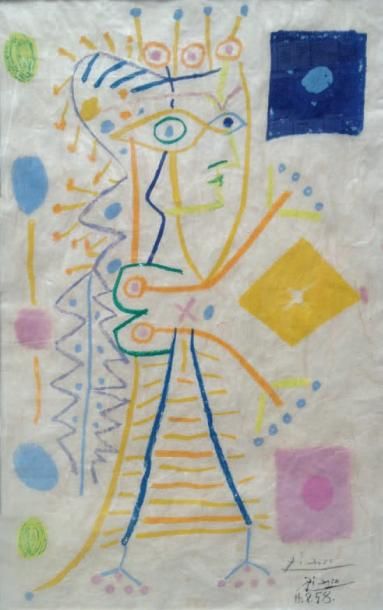 Pablo Picasso (1881-1973) Personnage, 1958 Aquatinte signée en bas à droite. H_50...