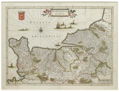 null [CARTES] BLAEU (G.) Normandia ducatus. (Amsterdam, vers 1640). 380 x 522 mm,...