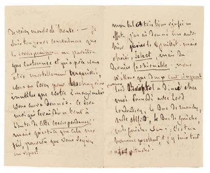 François de CHATEAUBRIAND 2 Lettres autographes, Londres 5 et 9 juillet 1822, à la...