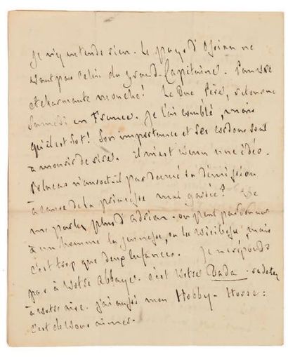 François de CHATEAUBRIAND Lettre autographe, [Londres] 26 juillet 1822, à la duchesse...
