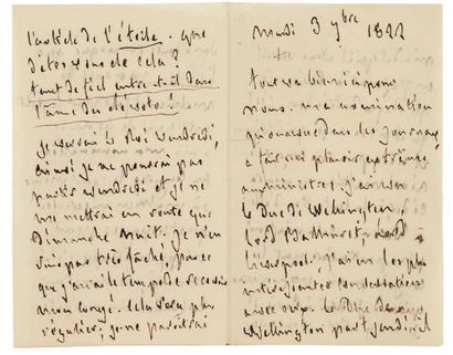 François de CHATEAUBRIAND 3 Lettres autographes, [Londres] 3 et 6 septembre 1822,...