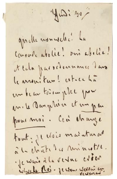 François de CHATEAUBRIAND 2 Lettres autographes, 14 et 30 [septembre 1824], à la...