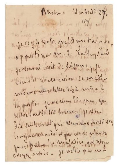 François de CHATEAUBRIAND 3 Lettres autographes, [mai 1825], à la duchesse de Duras;...