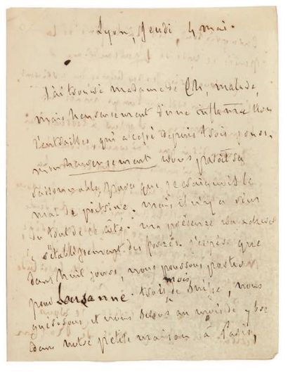 François de CHATEAUBRIAND 2 Lettres autographes, Lyon 4 et 7 mai 1826, à la duchesse...