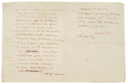 Guillaume DUPUYTREN (1777-1835) Chirurgien Lettre autographe signée, 14 octobre 1819,...