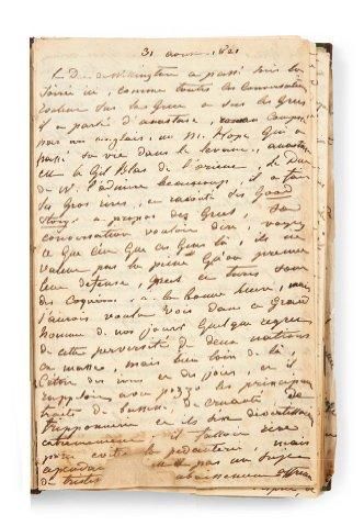 Claire de Kersaint, duchesse de DURAS Carnet autographe, [ Journal], 1821-1827; carnet...
