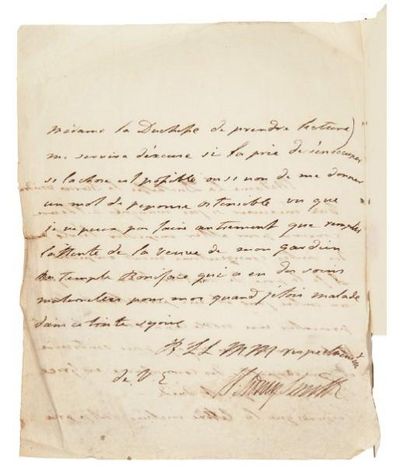 William Sidney SMITH (1764-1840) Amiral anglais Lettre autographe signée, à la duchesse...