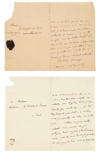 Germaine Necker, baronne de staël (1766-1817) 5 Lettres autographes signées et 4...