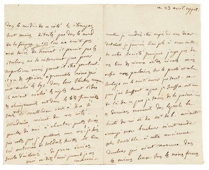Germaine Necker, baronne de STAËL Lettre autographe, Coppet 23 avril [1815], à la...