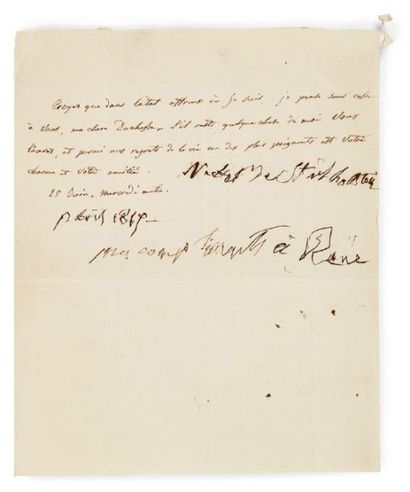 Germaine Necker, baronne de STAËL 6 Lettres autographes (dont 2 signées) et 2 Lettres...