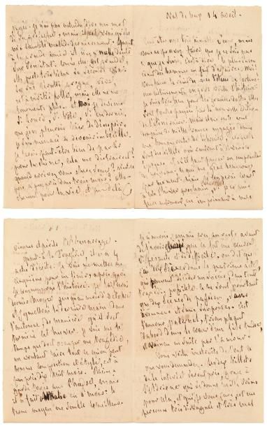 François de CHATEAUBRIAND 2 Lettres autographes, Vallée-aux-Loups 14 et [26] avril...