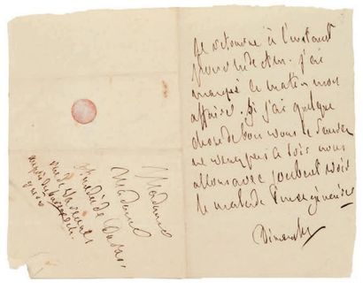 François de CHATEAUBRIAND 5 Lettres autographes, [vers 1813-1814], à la duchesse...